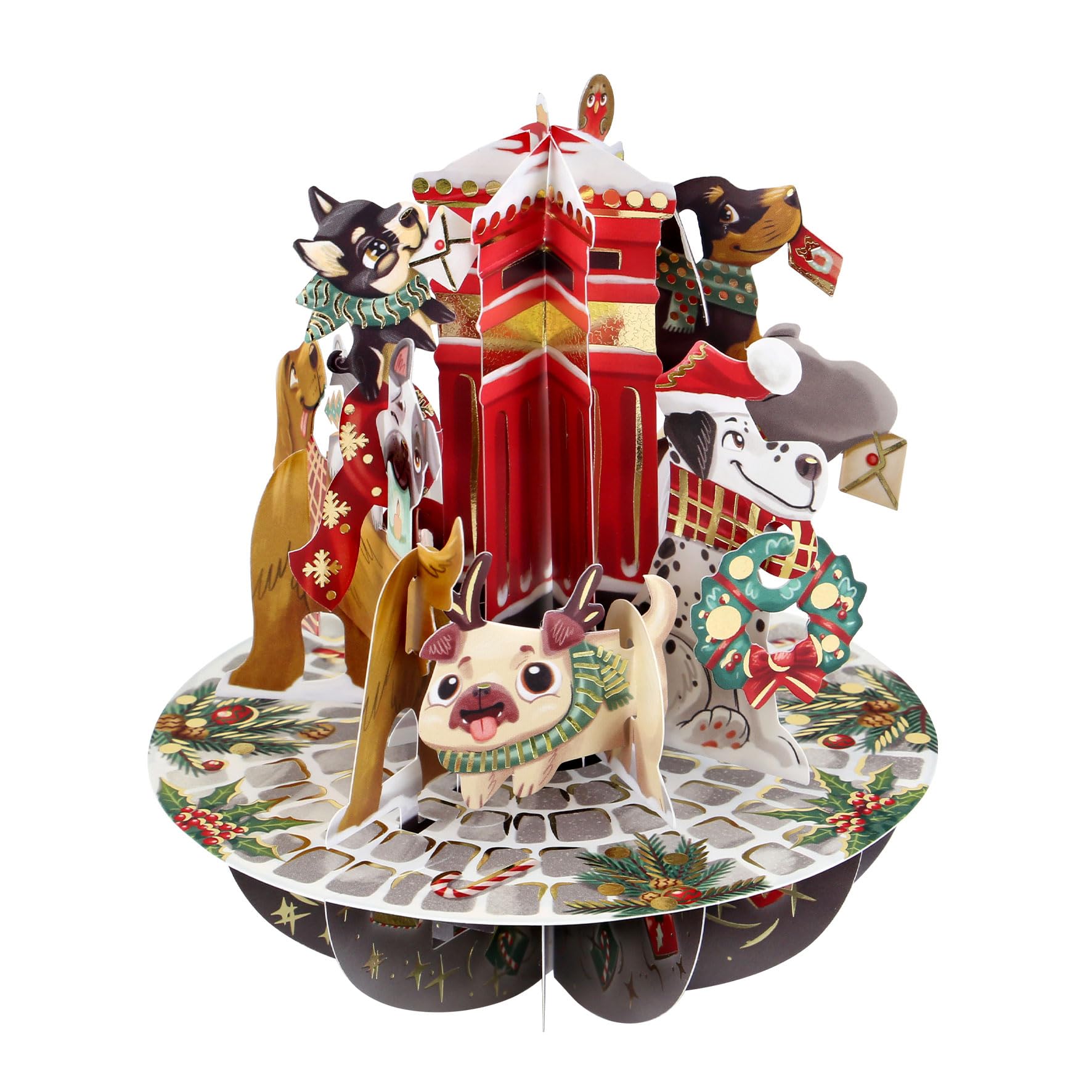SANTORO Pirouette, Christmas 3D Pop Up Greeting Card - Letters to Santa Paws - for Kids for Family for Him for Her Christmas - Image 3