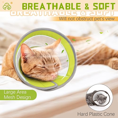 Miniatura 2 de Cono de gato, collar de cono de gato transpirable suave, cono ajustable para gatos para dejar de lamer, cono de cuello resistente al agua para gatos