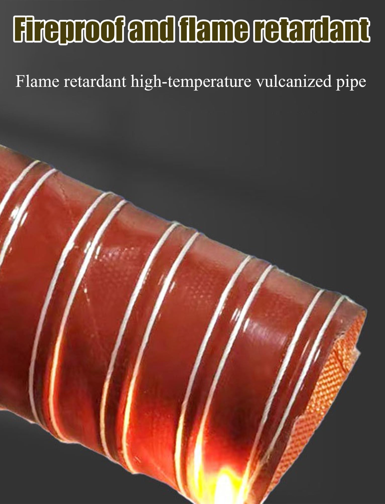 Manguera de silicona for conductos de alta temperatura: conducto flexible reforzado con alambre de acero, conducto de fibra de vidrio ignífugo for ventilador extractor(8cm,200cm/78.74in)