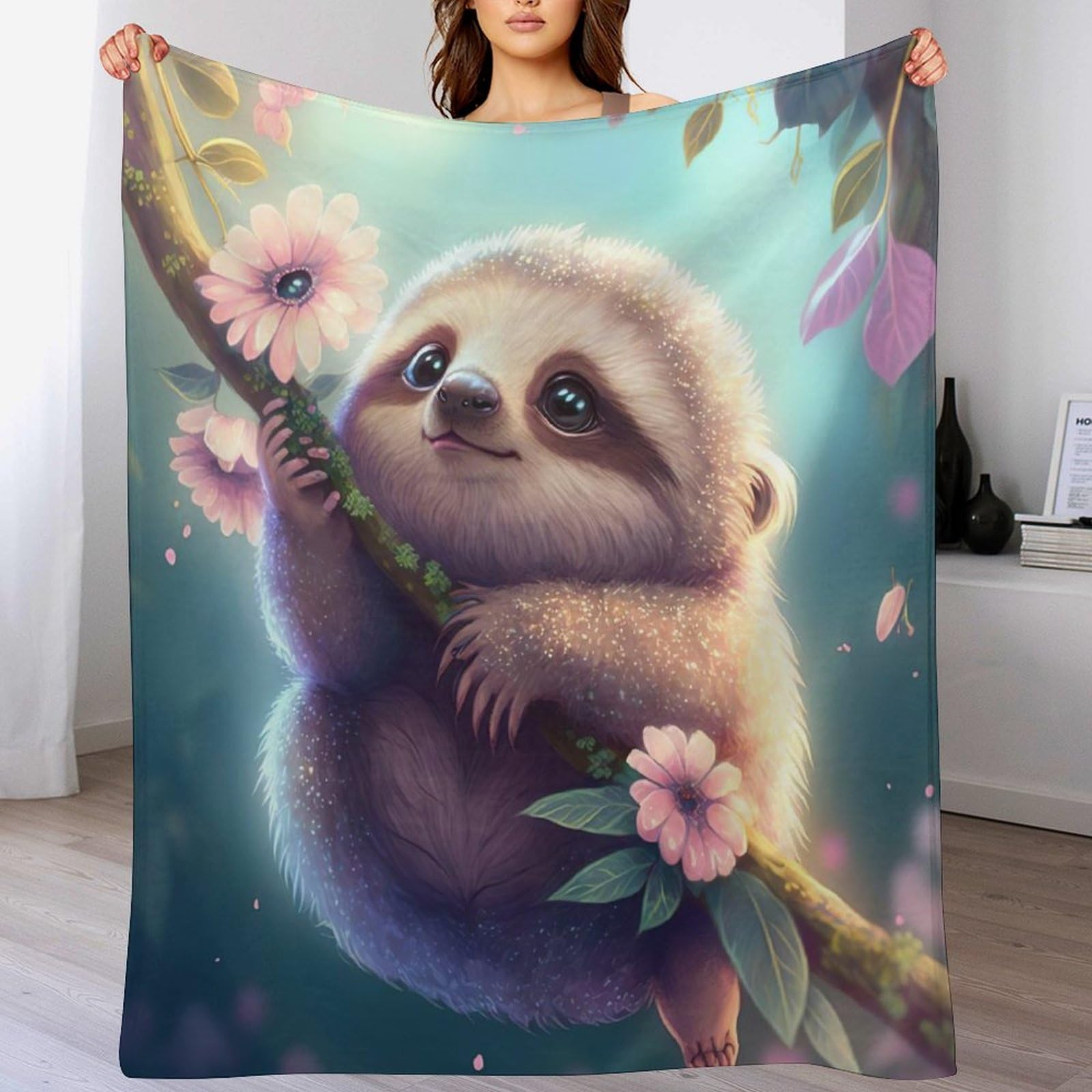 Couverture paresseux anti-froid en polaire douce de 130×180cm pour lit
