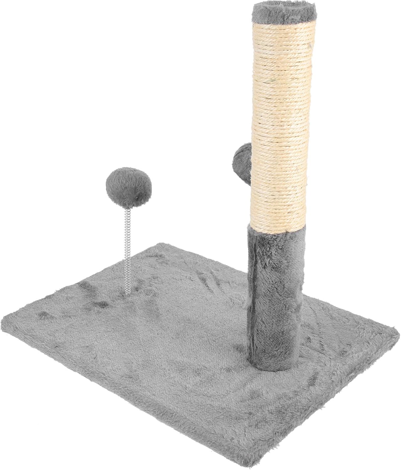 PRETYZOOM Large Wear-Resistant Sisal Cat Scratching Post Gray Sturdy Reusable Cat Scratcher Tower for Indoor Comfortable Kitten Scratch Station