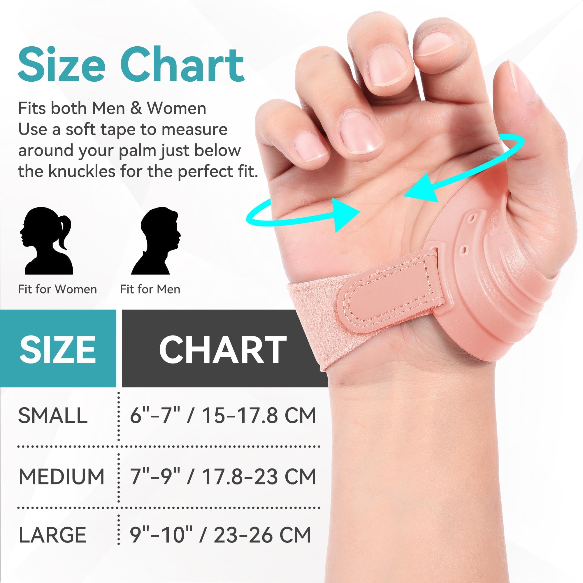 FORTEMOTUS Daumensattelgelenk Bandage, Daumenorthese mit formbarer Metallschiene, CMC-1 Stabilisierung und Schmerzlinderung bei Arthrose, Rhizarthrose, passend für Rechts Hand (Rosa, M)