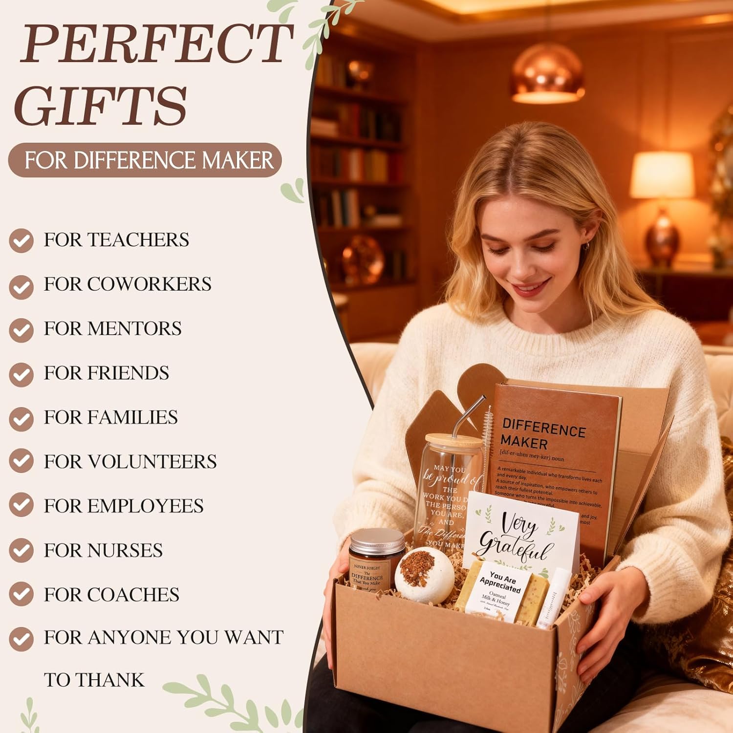 Difference Maker Gifts, Employee Apprecition Gifts for Coworkers, Teachers, Thank You Gift for Women Coworkers Employees Teacher Nurse Secretary Mentor Leader with Difference Maker Journal - Image 8