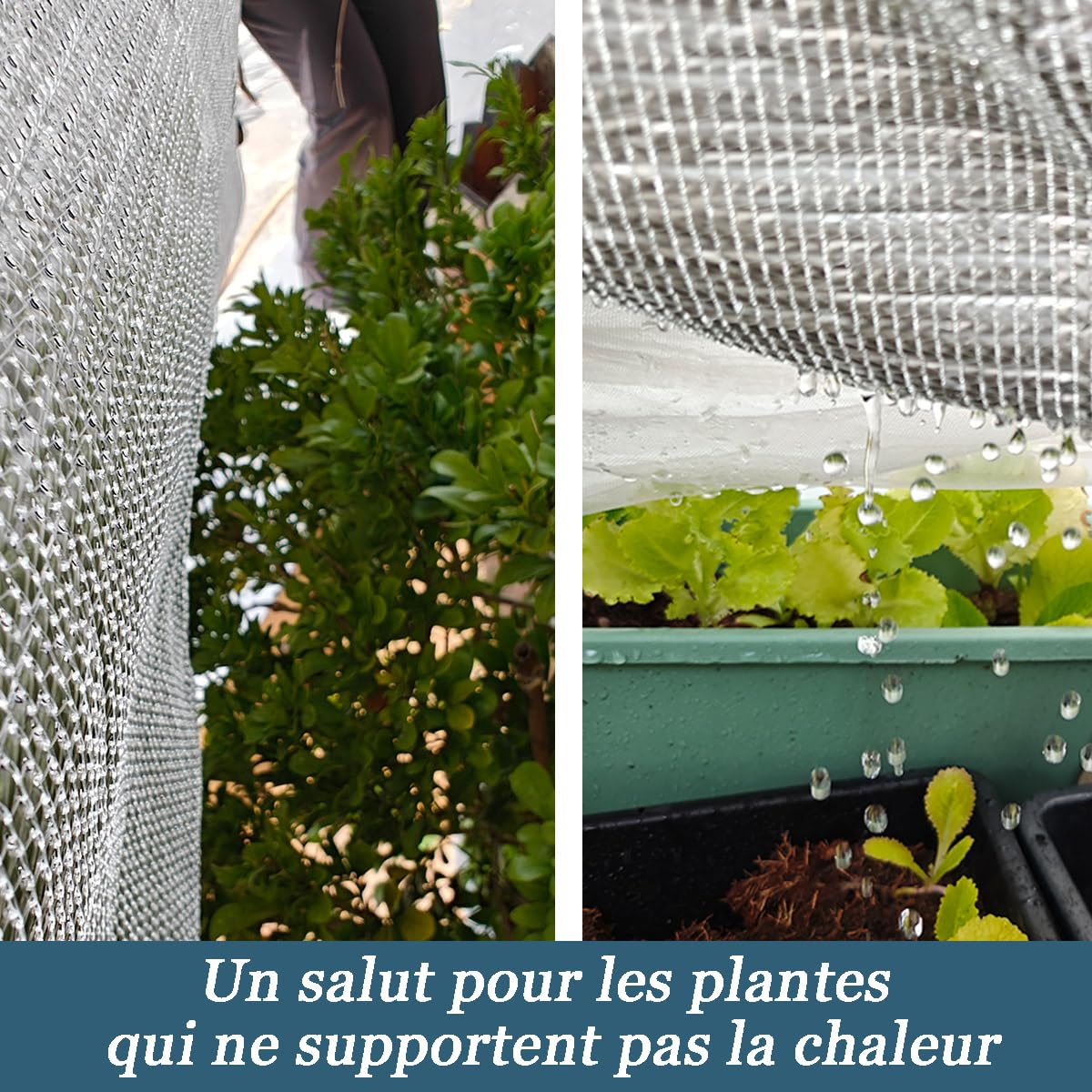 BeGrit Filet D'ombrage Aluminium 2x2m Filet de Protection Solaire Voiture Refroidissement 95%-99% Filet de Protection Soleil Frais Chien Voile Ombrage Aluminium Exterieur avec œillets Jardin Plante