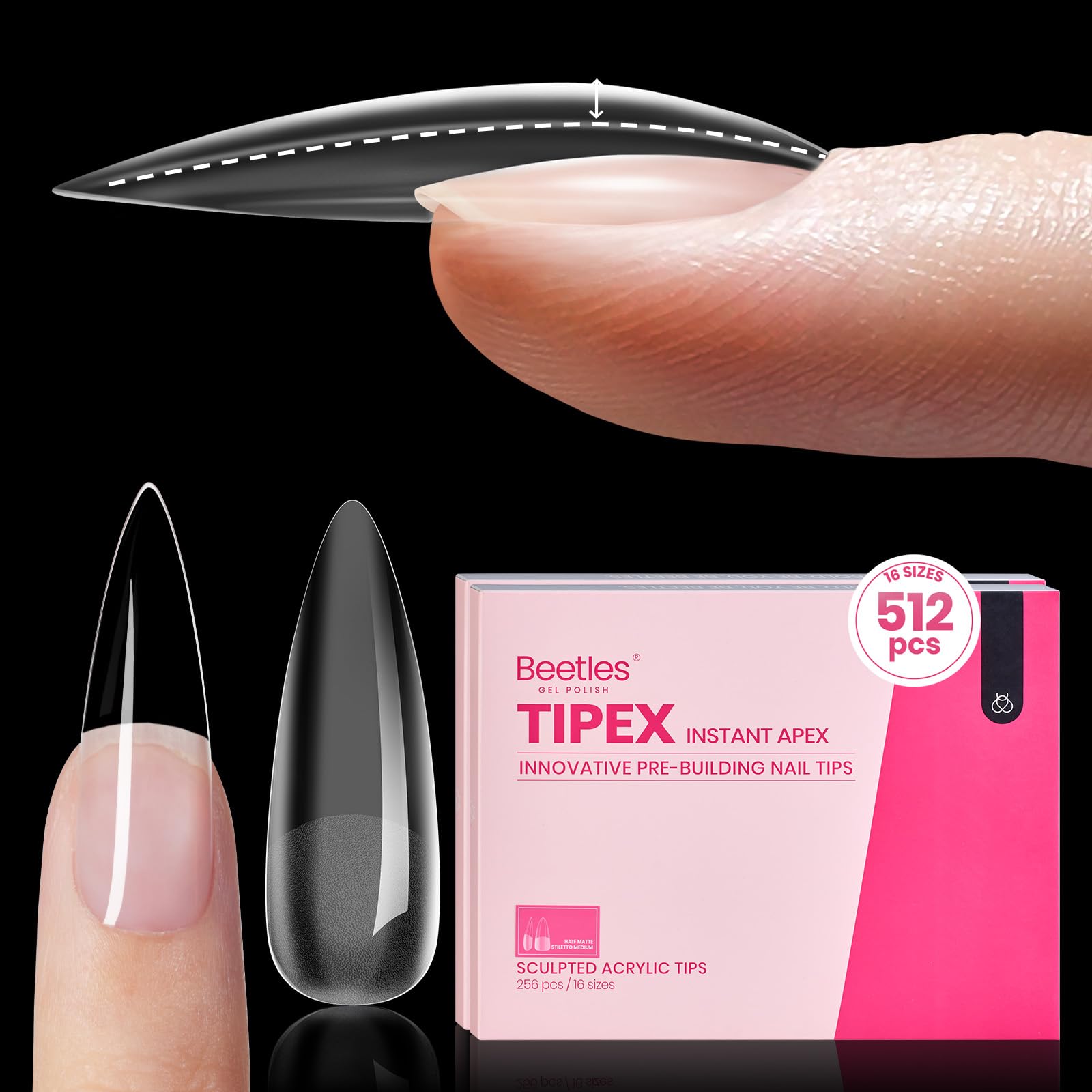 Beetles Long Stiletto Press On Nails