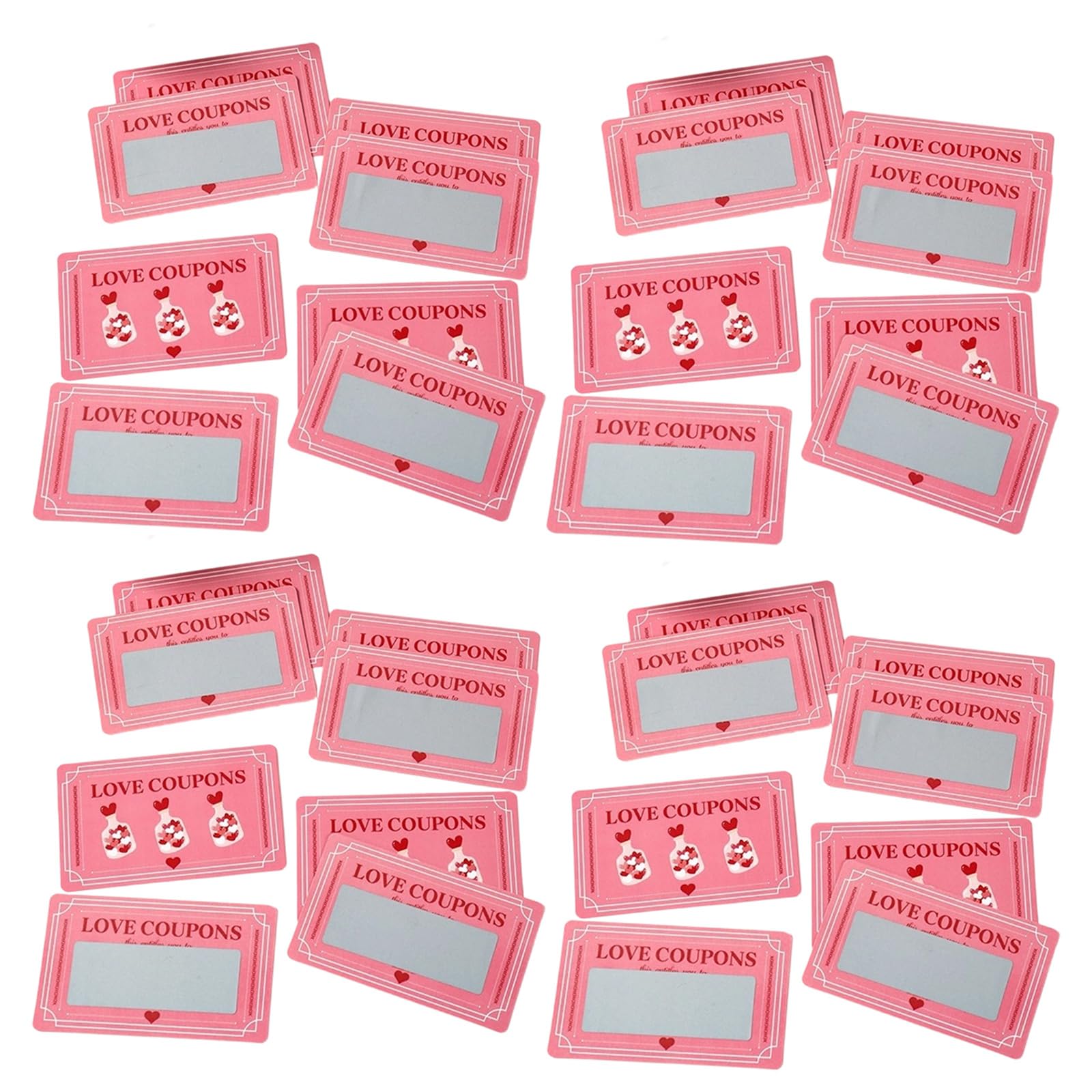 YROHGKPN Of 100 Creative Love Reveal Cards for Party Games and Valentine ' s Gifts Fun Couple Activities， Valentine ' s Day Scratch Cards for Surprise Gifts Romantics Reward Tickets