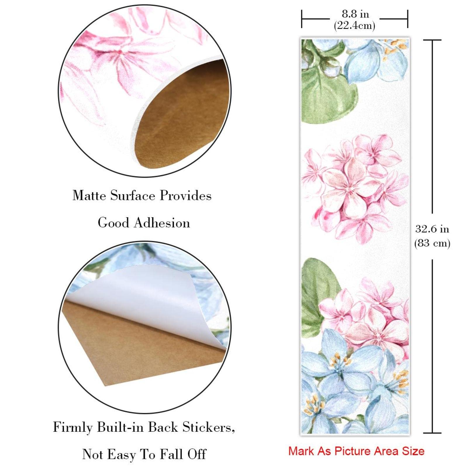 Lot de 2 feuilles de papier abrasif pour skateboard Motif floral Rose/bleu