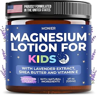 Magnesium Lotion for Kids - Relaxing Magnesium Cream with Lavender, Shea Butter, Aloe Vera - 100% Natural Ingredients (4 oz, Unscented)
