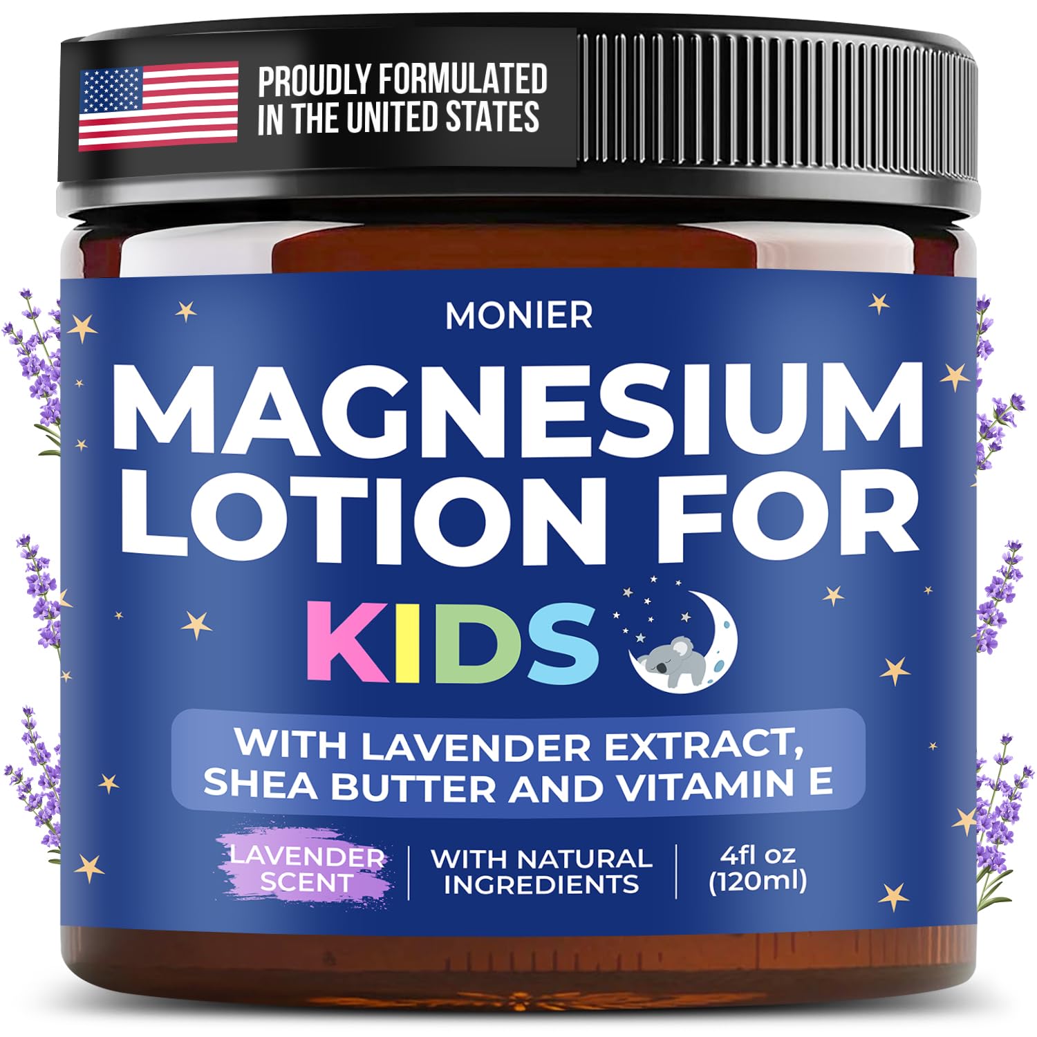 Magnesium Lotion for Kids - Relaxing Magnesium Cream with Lavender, Shea Butter, Aloe Vera - 100% Natural Ingredients (4 oz, Unscented)