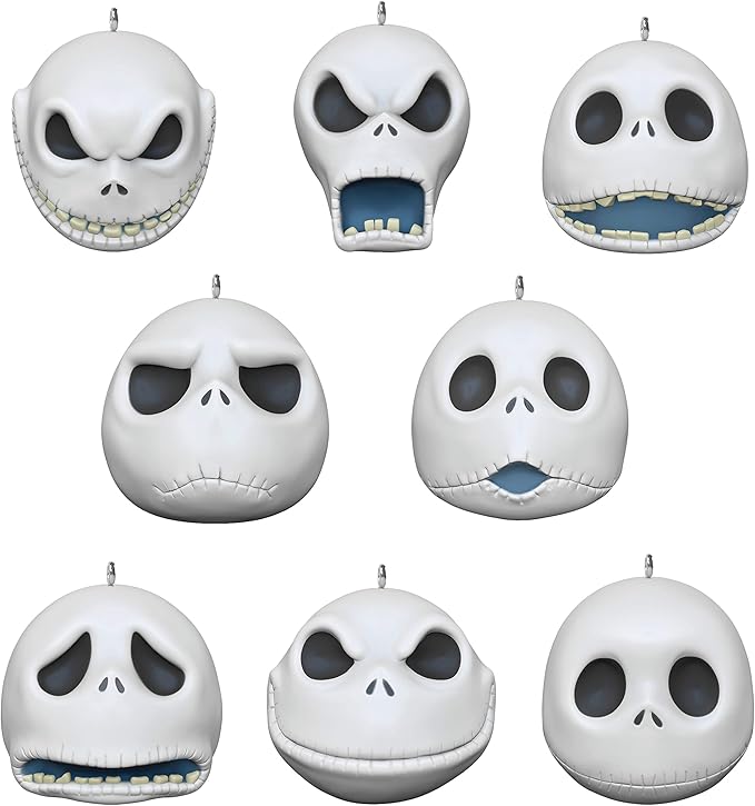 Hallmark The Many Faces of Jack Skellington Miniature Ornament Set Disney The Nightmare