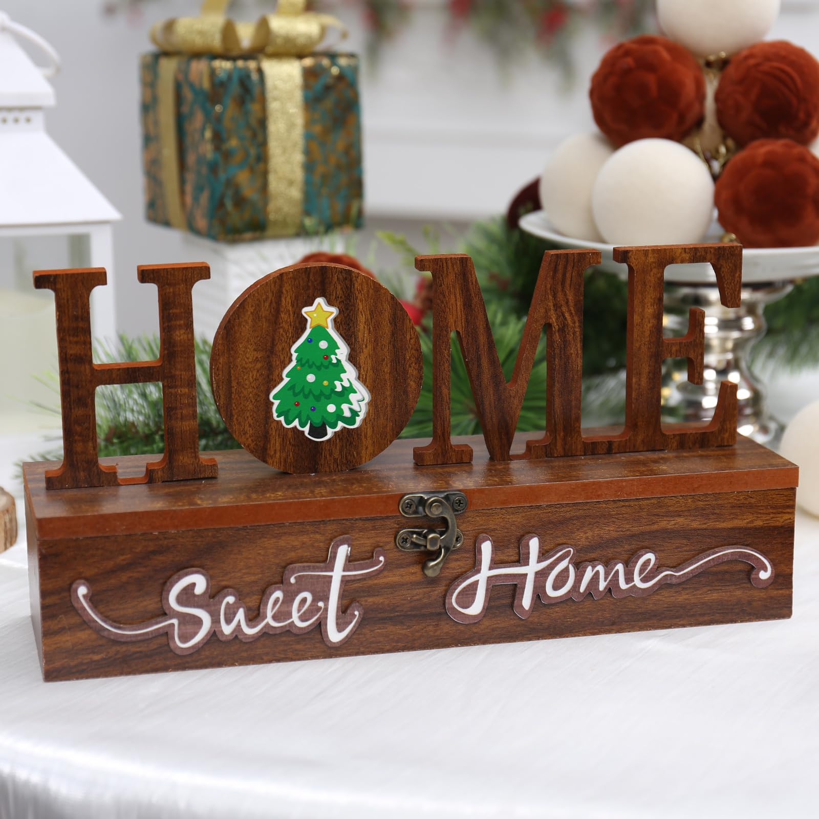 Interchangeable Home Sweet Home Sign, Wooden Seasonal Tabletop Plaque Decorations, for All Seasonal Desktop House Living Room Indoor Decor.