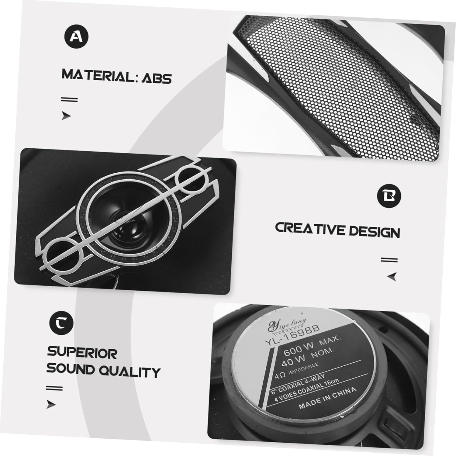 ABOOFAN 1pair Replacement Car Speaker System Loudspeaker for Enhanced Audio Quality Easy Installation Materials Compatible Vehicles