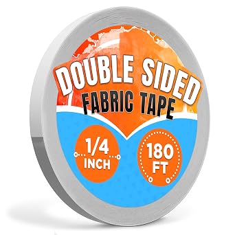 Fabric Tape for Clothes 60-Yard Roll, Ultra-Thin Transparent Adhesive Basting Tape 1/4 Double Sided for Sewing Quick Fixes, Seamless Bonding, Clean Removal | for DIY Projects and Clothing Repairs