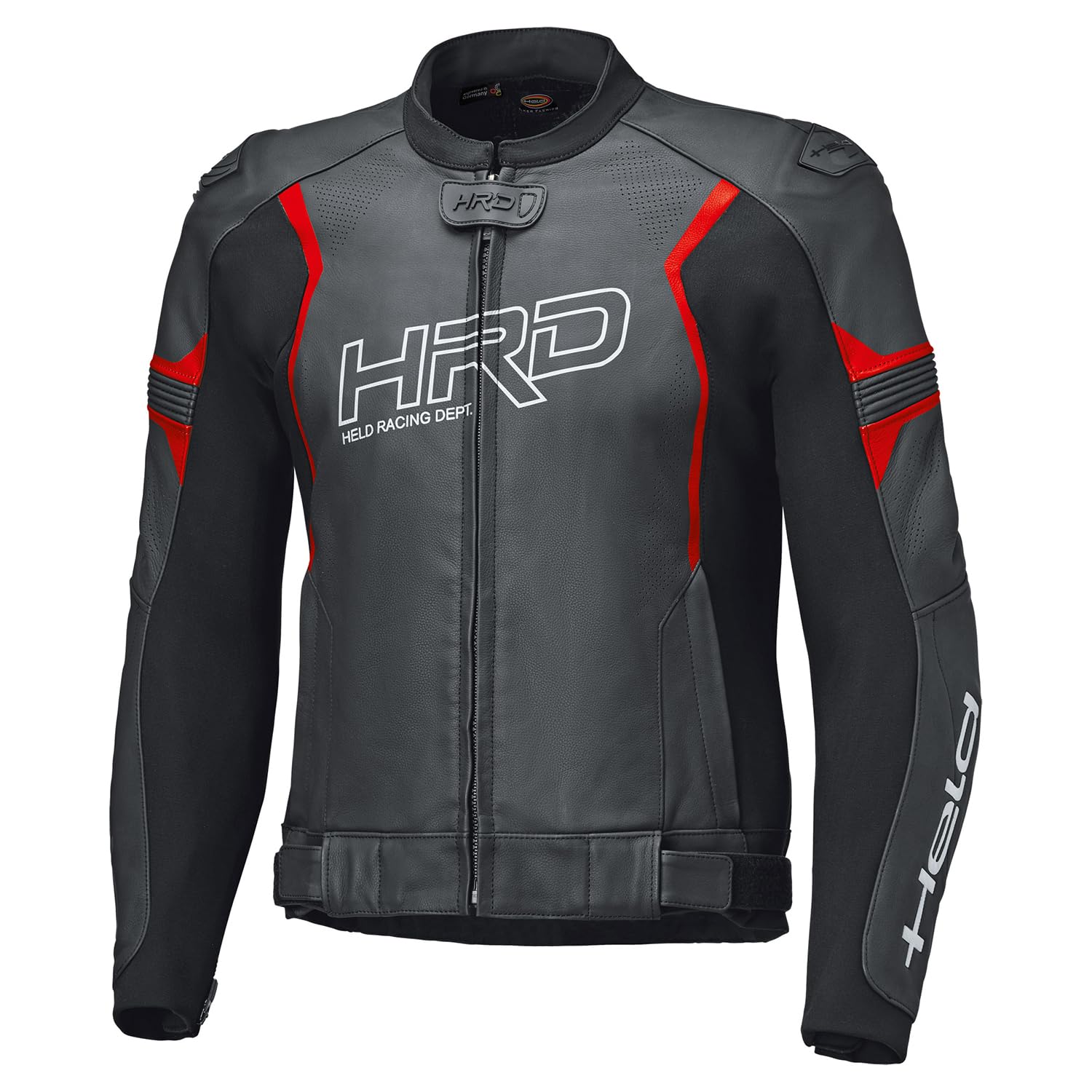 Held Street Rocket 4 Top – sportowa skórzana kurtka motocyklowa męska – miękka kurtka skórzana z ochraniaczami D3O – certyfikat CE AAA klasa ochrony – Air-Vent – czarno-czerwona – rozm. 60/5XL