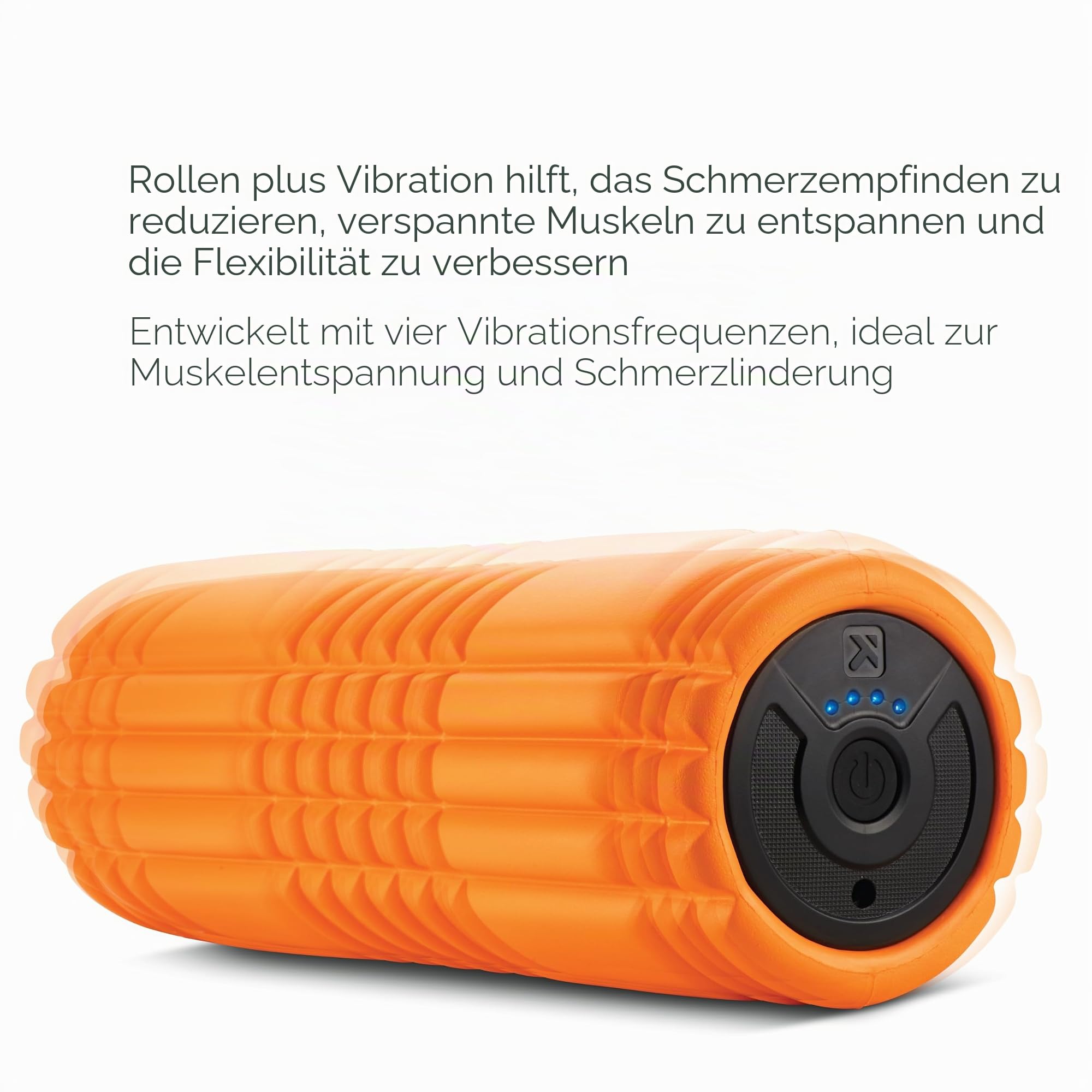 Trigger Point TriggerPoint Grid Vibe Plus Faszienrolle, Kompakte Massagerolle, mit Vibrationtechnologie für Muskelentspannung, Orange, 12"/30cm, Einheitsgröße