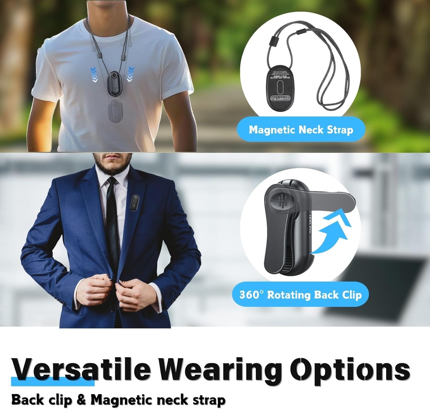 Versatile wearing options for the body camera