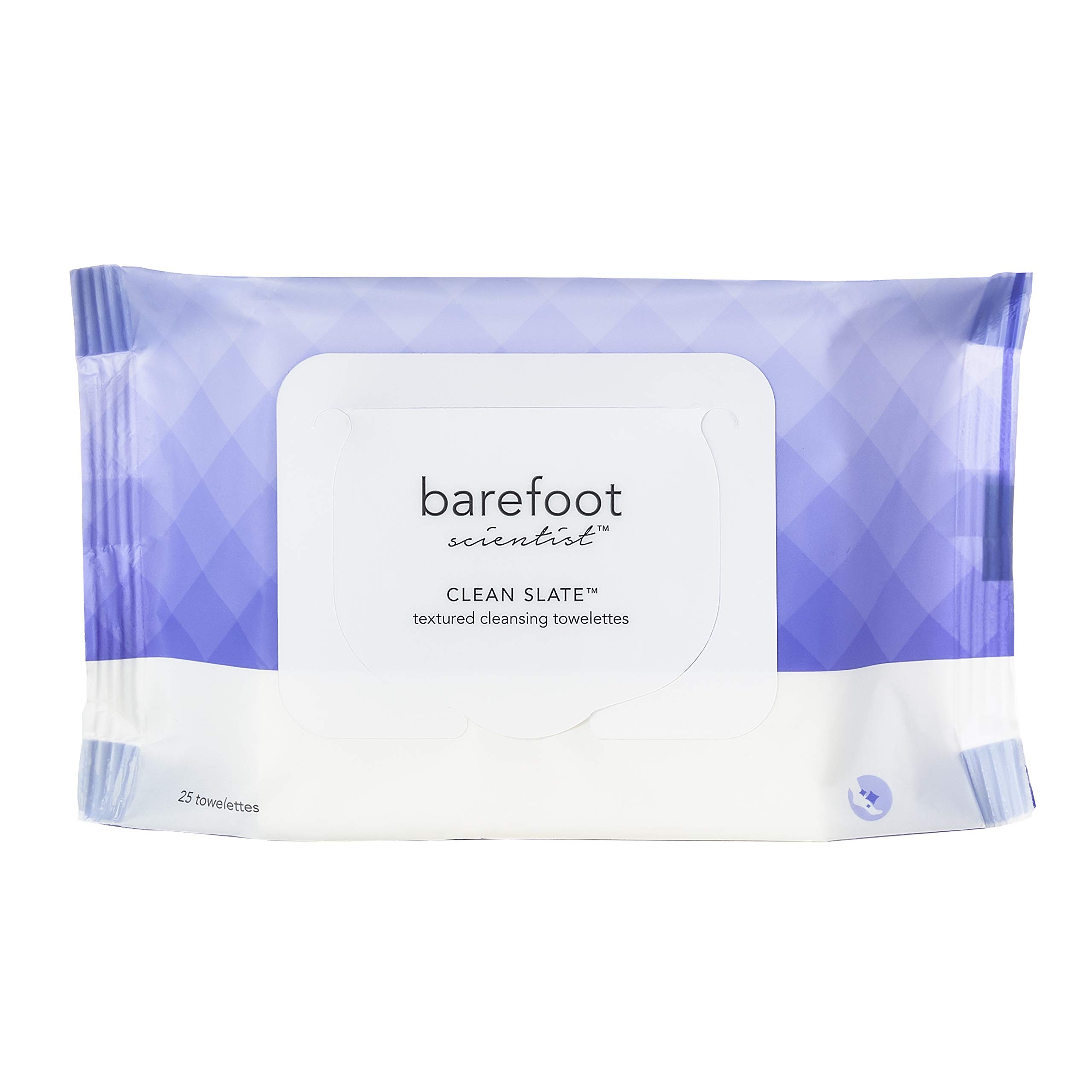 Barefoot ScientistCLEAN SLATE - NEW - Triple-Acting, Textured, XL Towelettes to Instantly Clean, Purify and Refresh Feet at Home or On-The-Go in One Easy Step. Hypoallergenic, Tear-Free Custom Design