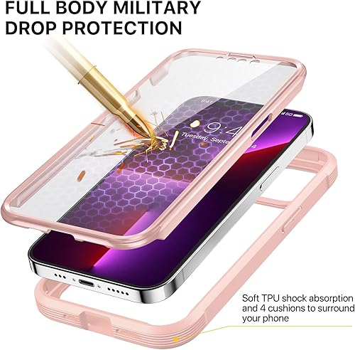 Miniatura 595 de Diaclara - Funda diseñada para iPhone 15 Plus de 6.7 pulgadas, transparente, cuerpo completo, con protector de pantalla, resistente de protección