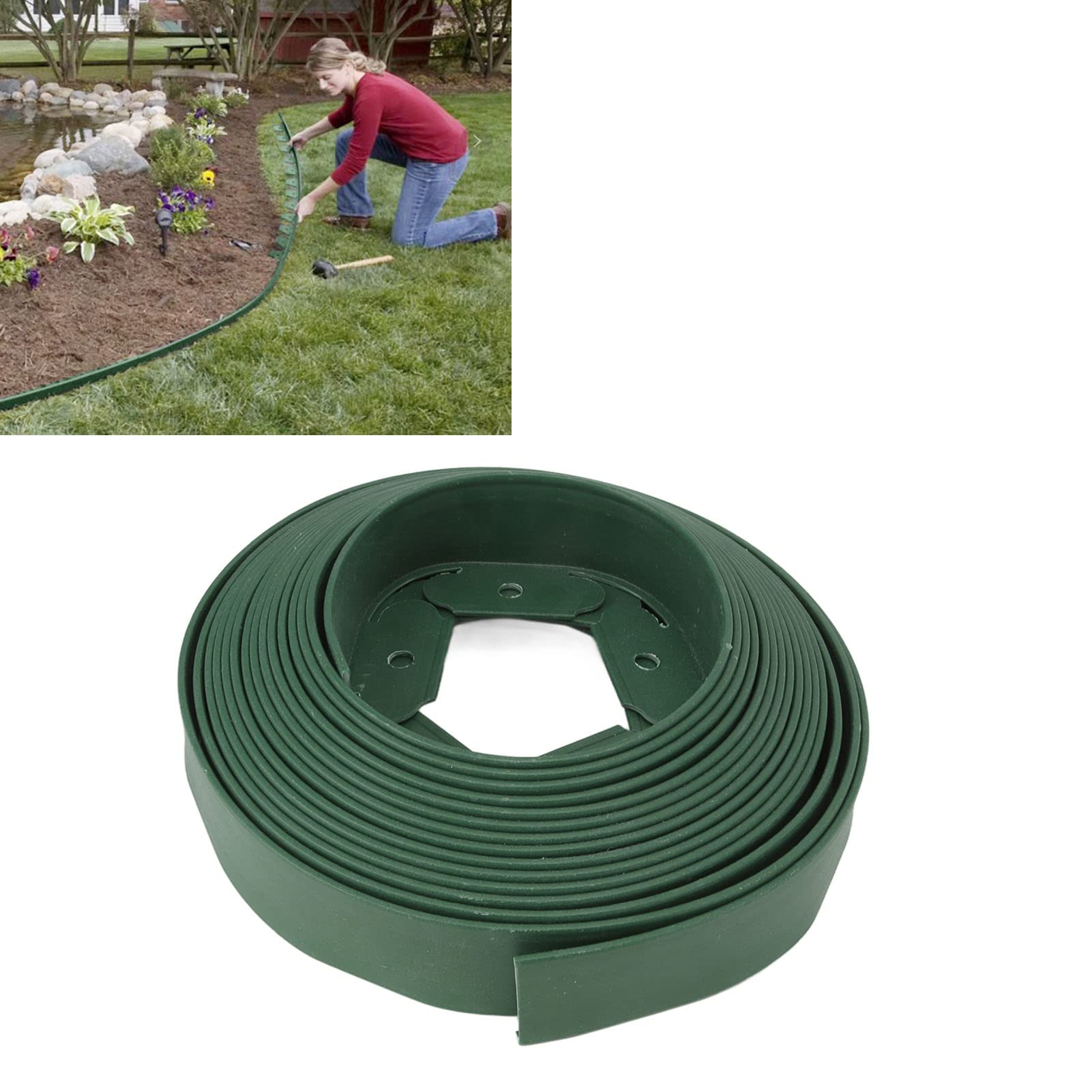 Kit per Bordi Paesaggistici in PE, Bordo per Prato in Plastica Flessibile Facile Installazione, Perfetto per Aiuole e Anelli di Alberi, Bordo Lungo 1000 Cm per la Decorazione del Giardino