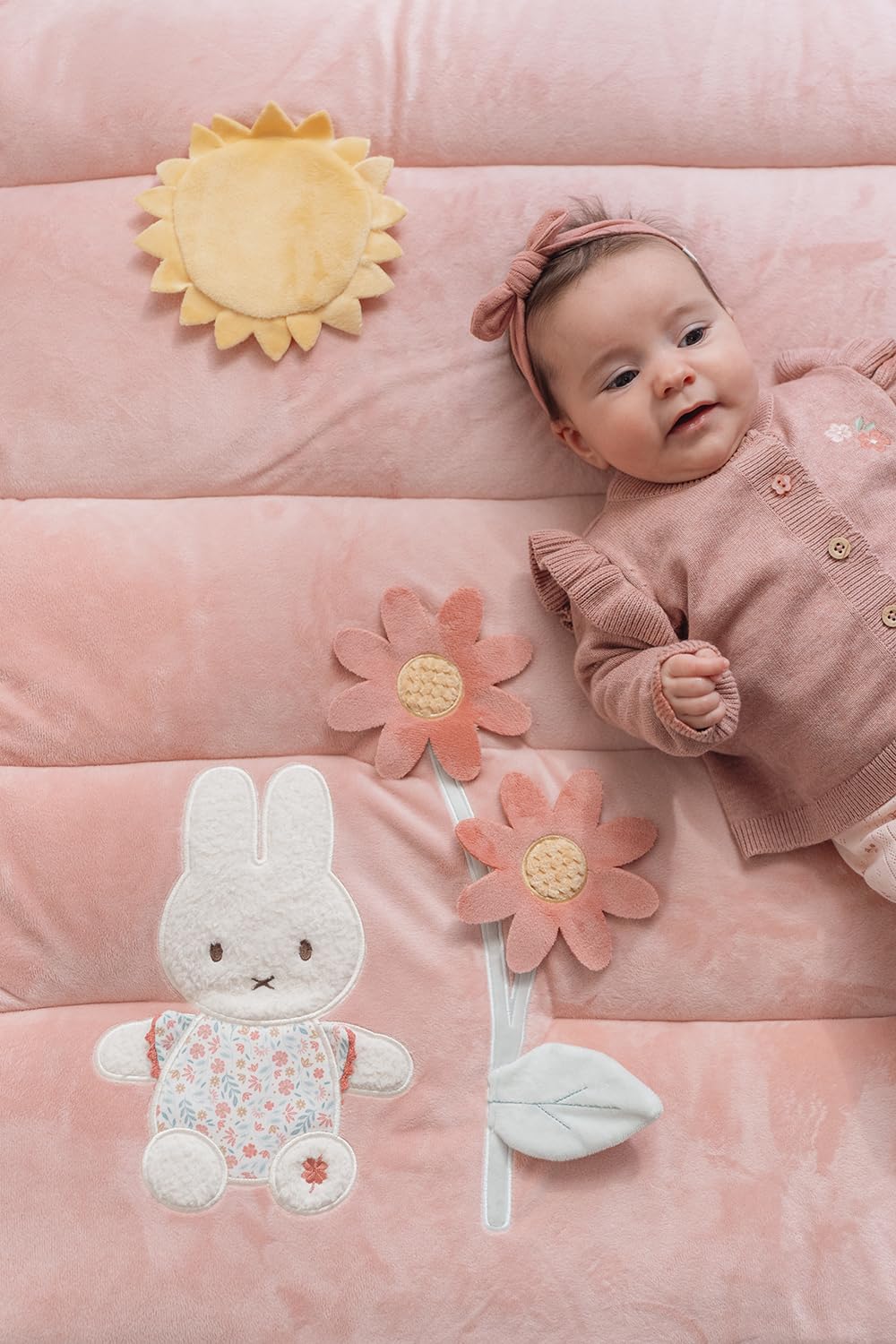 nijntje miffy x Little Dutch Krabbeldecke Spieldecke Activity Matte Baby (80x100 cm) Hase Miffy rosa - Lucky Blossom