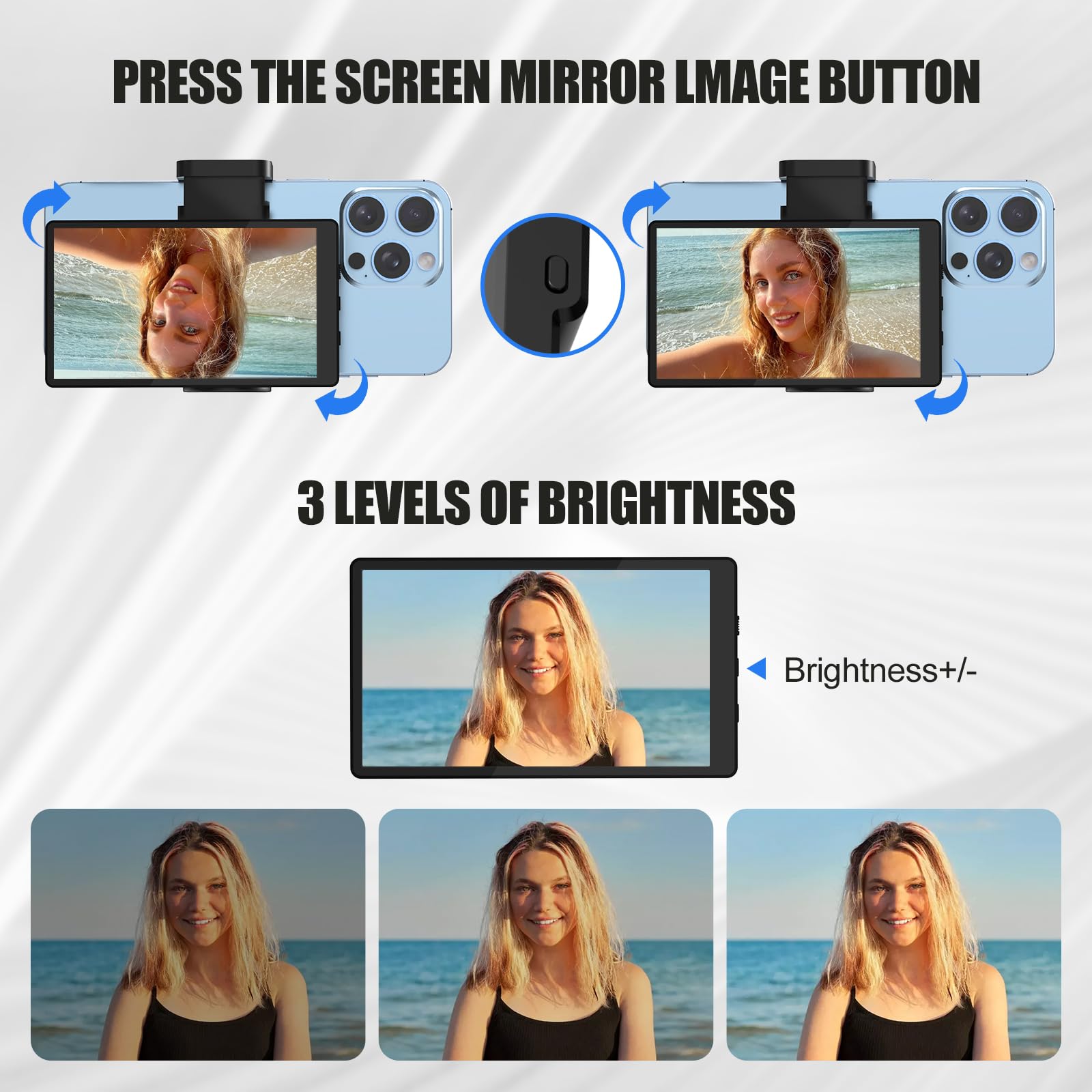 King Ma - Monitor de visualización magnético para Vlog Selfie