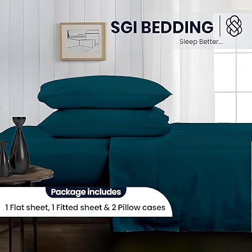 Miniatura 2 de SGI Sábanas de cama 100% algodón egipcio de 1000 hilos, lujosas y suaves para calidad hotelera de primera calidad, juego de sábanas de 4 piezas  1