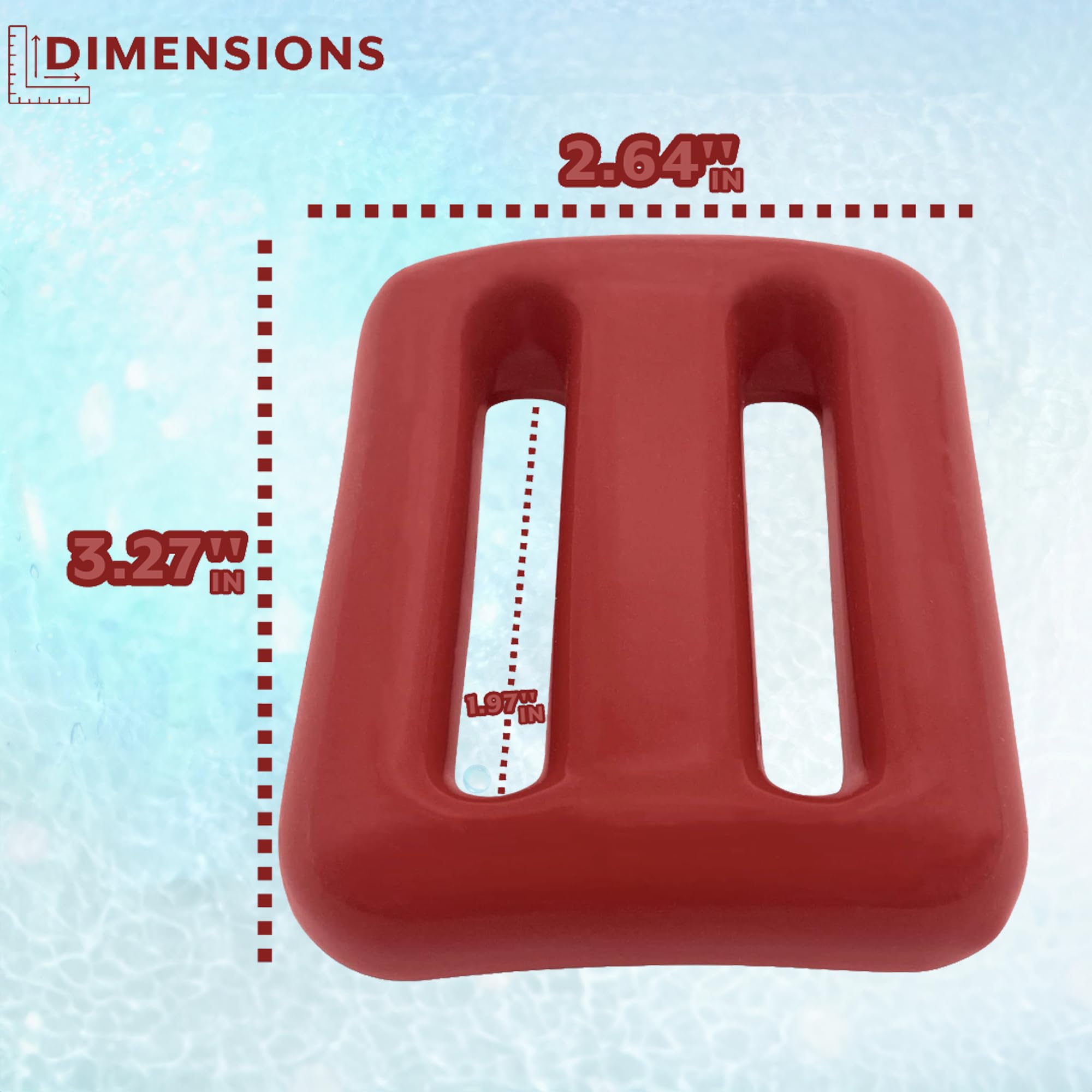 Poolzilla Diving Weight 1.1 LB(0.5 Kg) for Scuba Diving, Diving Weight in Red, Lead Weight with Slits for Placement Along Belt