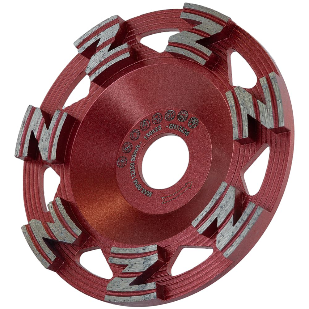 Diamant Topfschleifer 130 mm – Premium Schleifteller für Beton, Granit, Marmor – Ø 130 mm, 25,0 mm Bohrung, #30/40 Körnung, 7 Segmente – Passend für Festool RG 130 E, RGP 130 – Trockenschliff