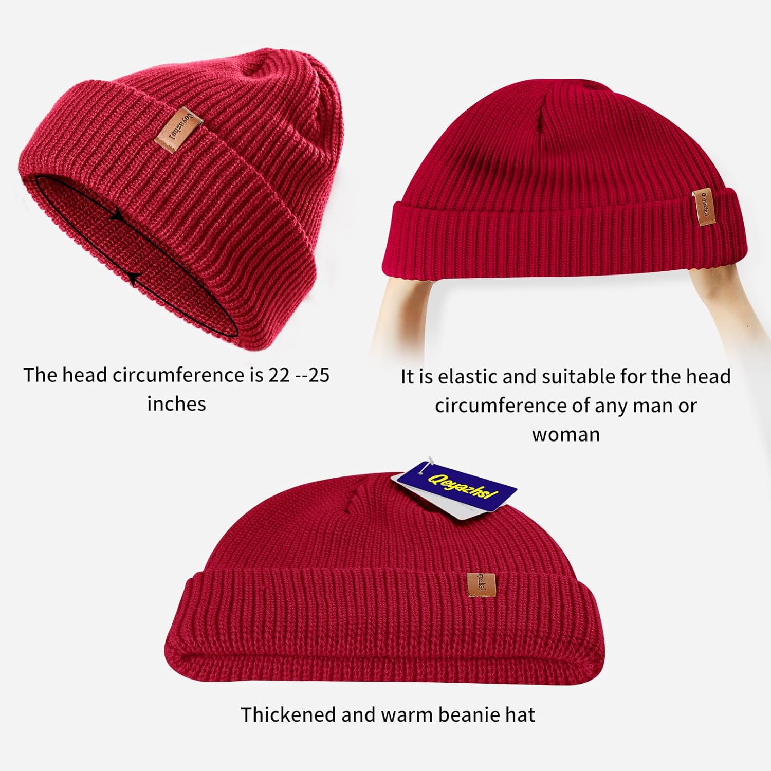 Large Size Winter Beanie - Windproof Thick Warm Skull Cap Knit Hat Cold Cap for Accept Custom Orders Women & Men - Image 3