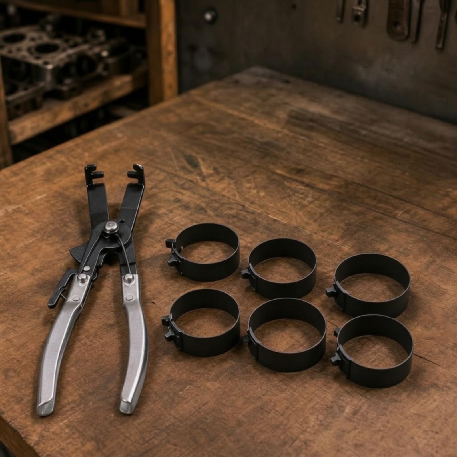 predolo 7 Pezzi Pinza Stringifasce con Valigetta Professionale Valigetta Rigida Regolabile Pinze per Autoriparatori, Del da, Garage