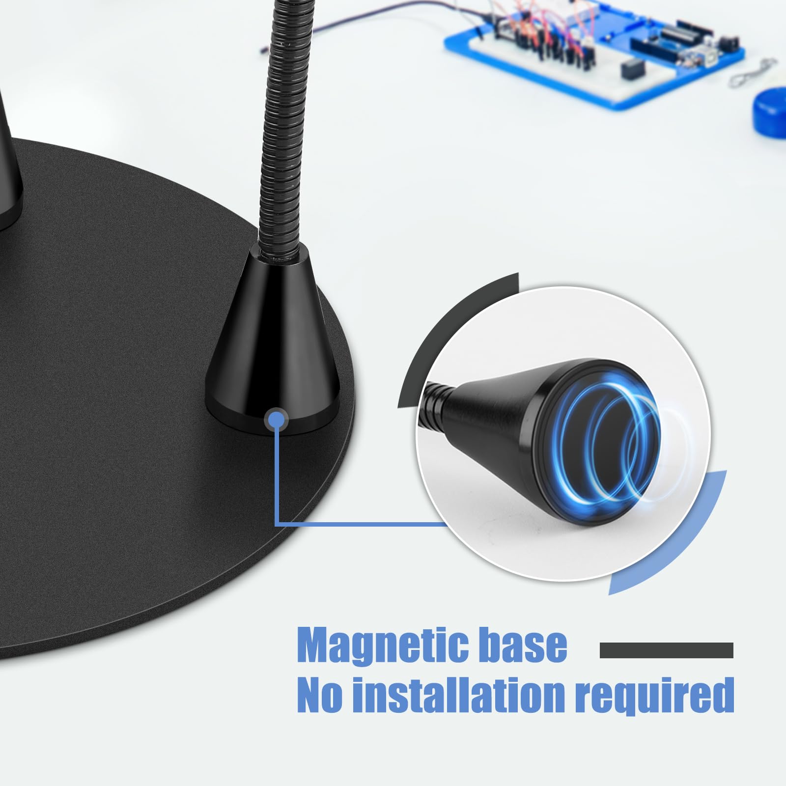 Stazione di saldatura magnetica con lente d'ingrandimento 10X con luce, supporto PCB 4 bracci flessibili lente d'ingrandimento e strumento di terza mano per riparazione elettronica