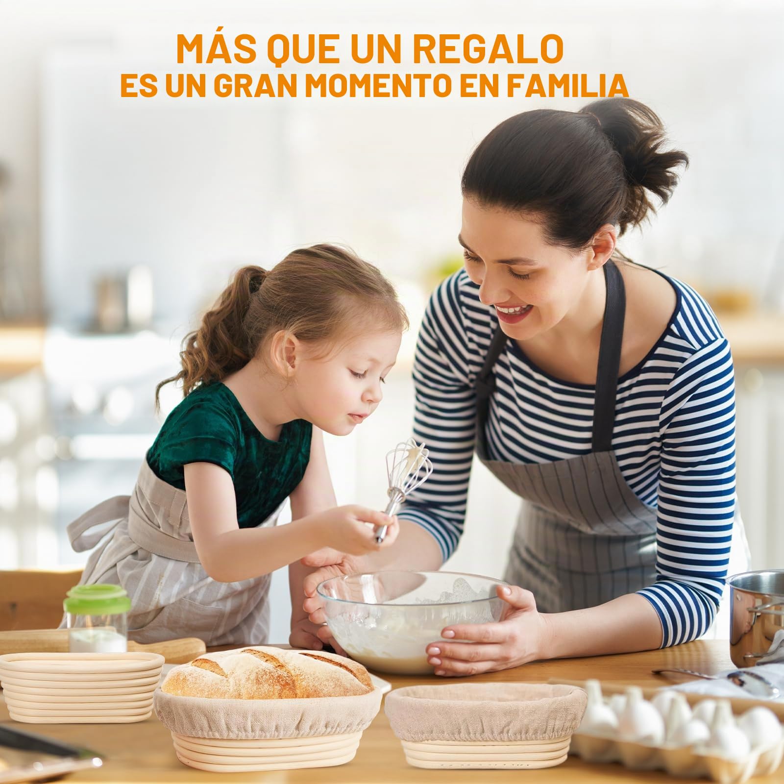 Set de 6 Cestas de Fermentación Banneton, Mini Cestas para Masa Madre de 15 cm, Accesorios para Hornear Pan, Cuencos de Ratán para Fermentación y Leudado de Masa (Ovaladas) | Mini Banneton - Cestas de mimbre para hacer masa, accesorios para hornear pan, i
