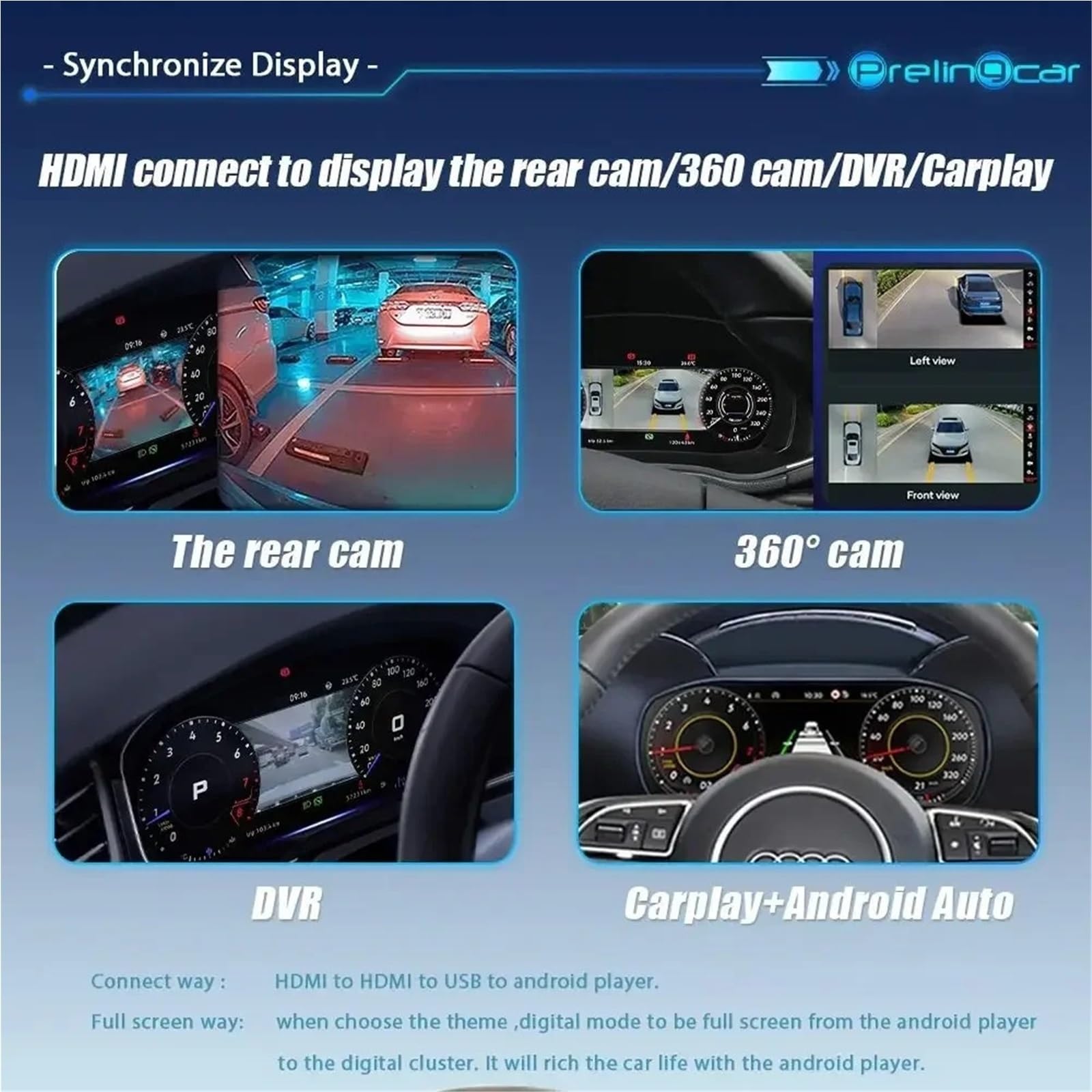 Do A3 S3 8P 8V 2008-2019 Cyfrowytachometrsamochodowy