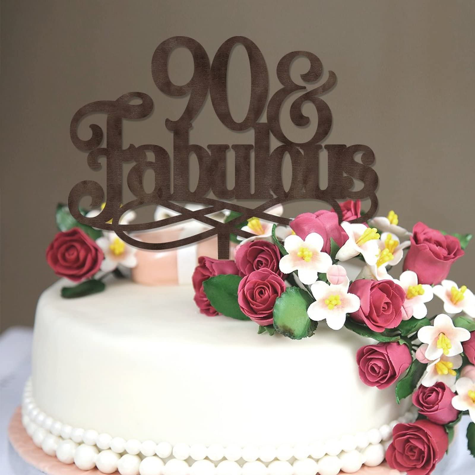 Décoration De Gâteau D'anniversaire « Happy 90th Birthday » à Paillettes Or Rose – Décorations De Fête D'anniversaire 90 Ans