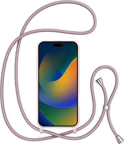 Miniatura 79 de ZTOFERA Funda para iPhone 13 Pro con correa, funda cruzada para teléfono con cordón ajustable para el cuello para el hombro, silicona suave a prueba