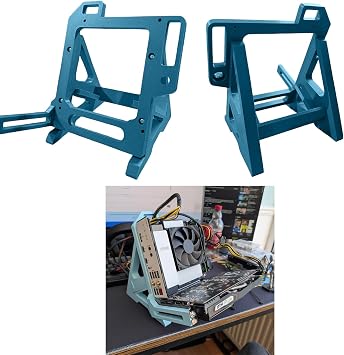 Open Frame PC Case for Mini-ITX | Open Bench Frame Supports SFX PSU & 300mm GPU | Compatible with ASUS Motherboards/NVIDIA RTX Graphics/Corsair Power Supply | High Airflow & Showcase Build Blue