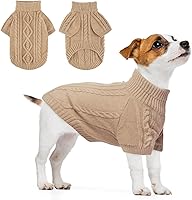 Vista 22 de BEAUTYZOO Suéter para perro pequeño - Cuello alto, suéter clásico de punto trenzado, abrigo de invierno suave, ropa para clima frío para perros