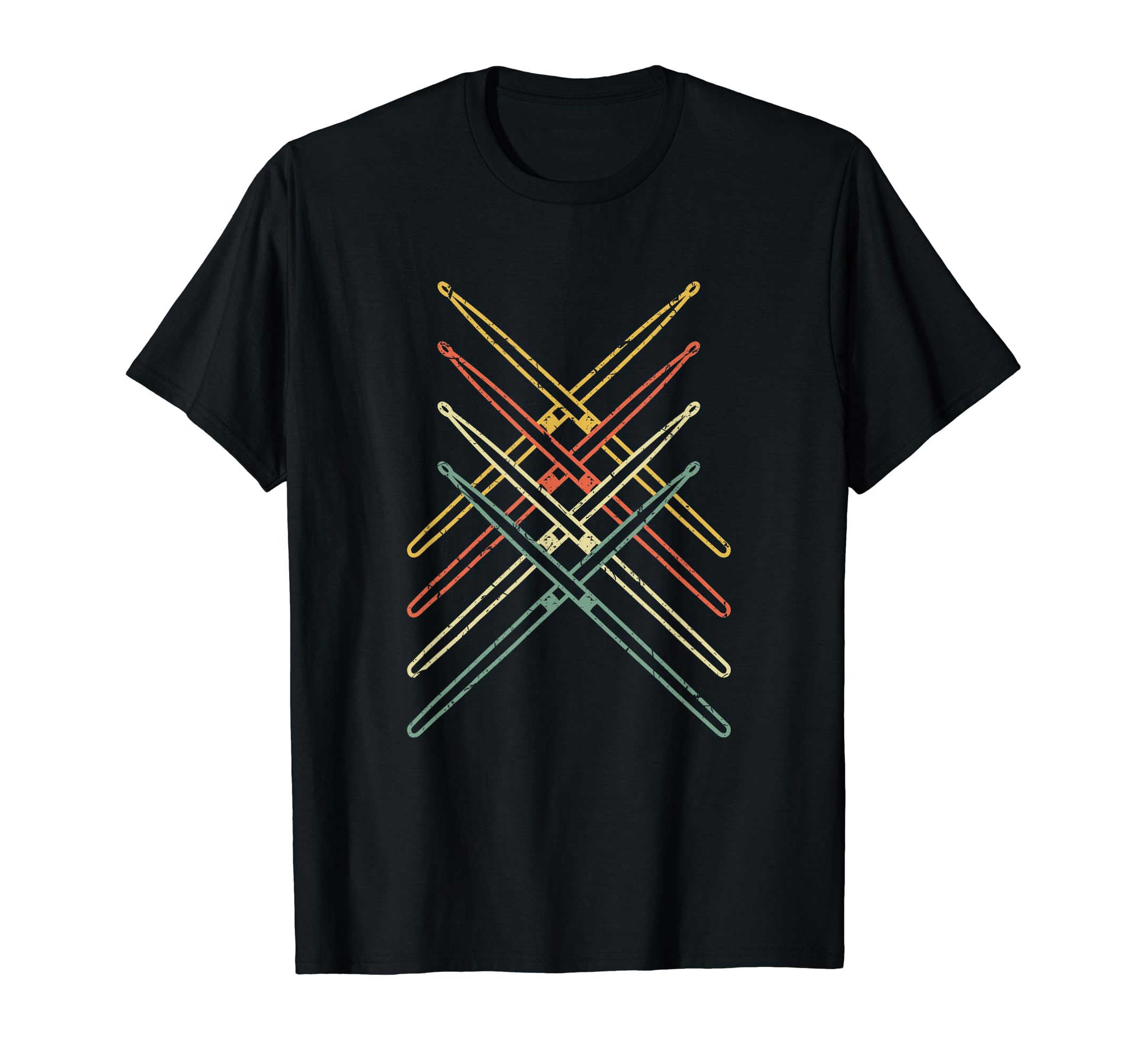 Musical Instruments Tees & GiftsRetro Drumsticks Drums T-Shirt Drummer T-ShirtOEKO-TEX STANDARD 100