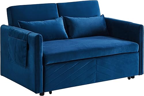 Gexpusm Sofá cama futón 3 en 1, sofá cama extraíble, sofá cama modular con USB y dos almohadas, traje de sofá biplaza convertible para sala de estar