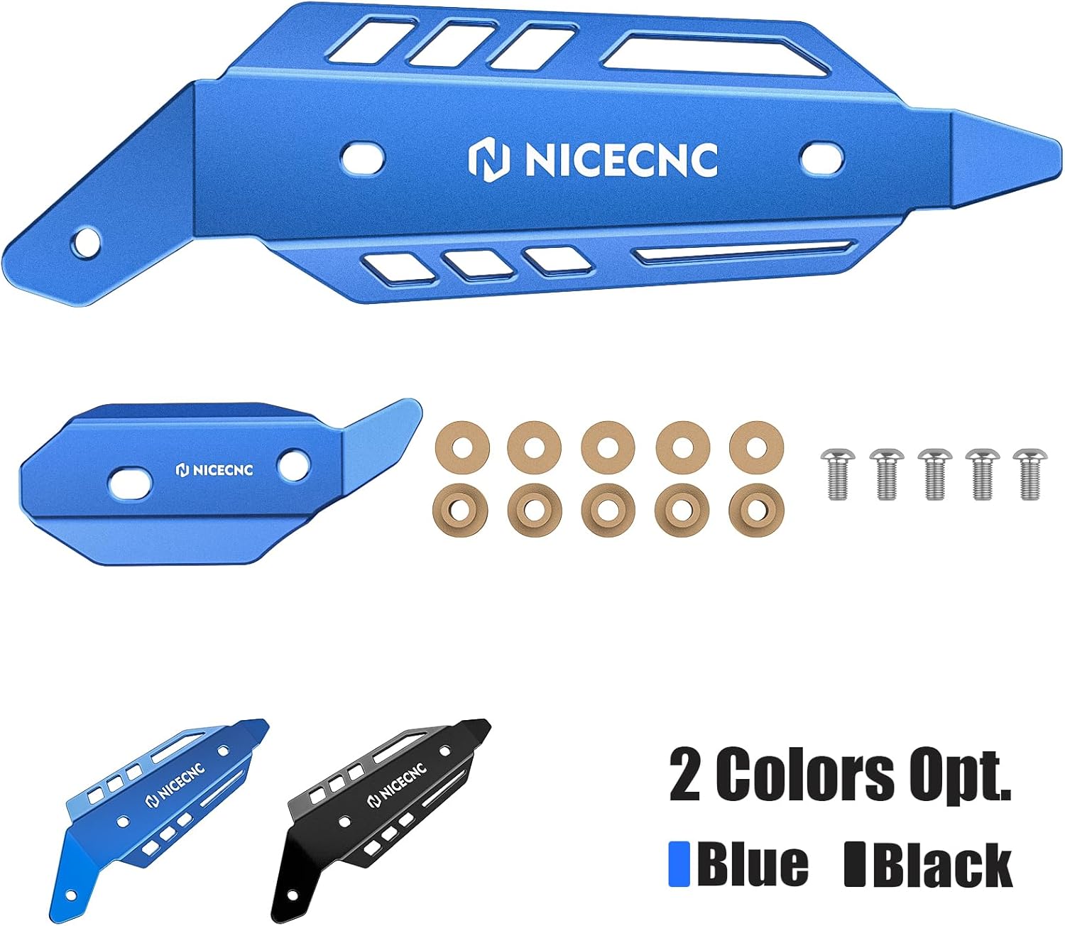 NICECNC Motorcycle Mid Exhaust Shield Compatible with Yamaha Raptor 700/R/SE/Secial 2015-2026, Blue