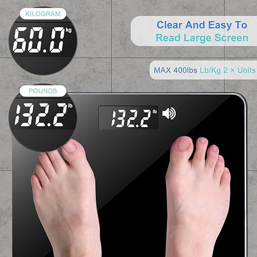 Báscula Parlante BATVOX para Adultos Mayores, Pantalla LCD, 400 lb, Incluye Baterías miniatura 3