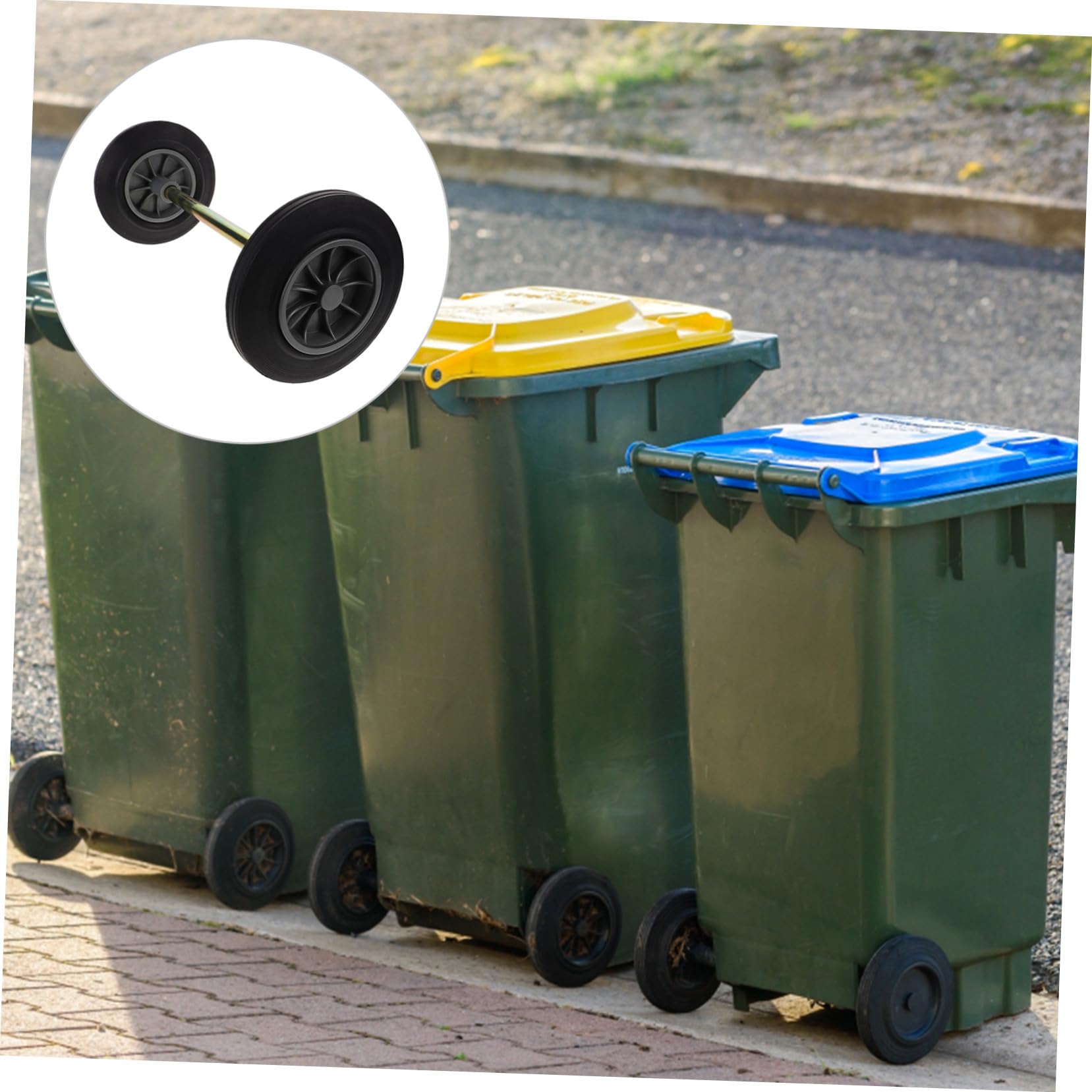 Rueda de Repuesto Diseño de Rueda Gruesa y Eje Sólido para Cubo de Basura Fácil Instalación y Movimiento para Gestión de Residuos
