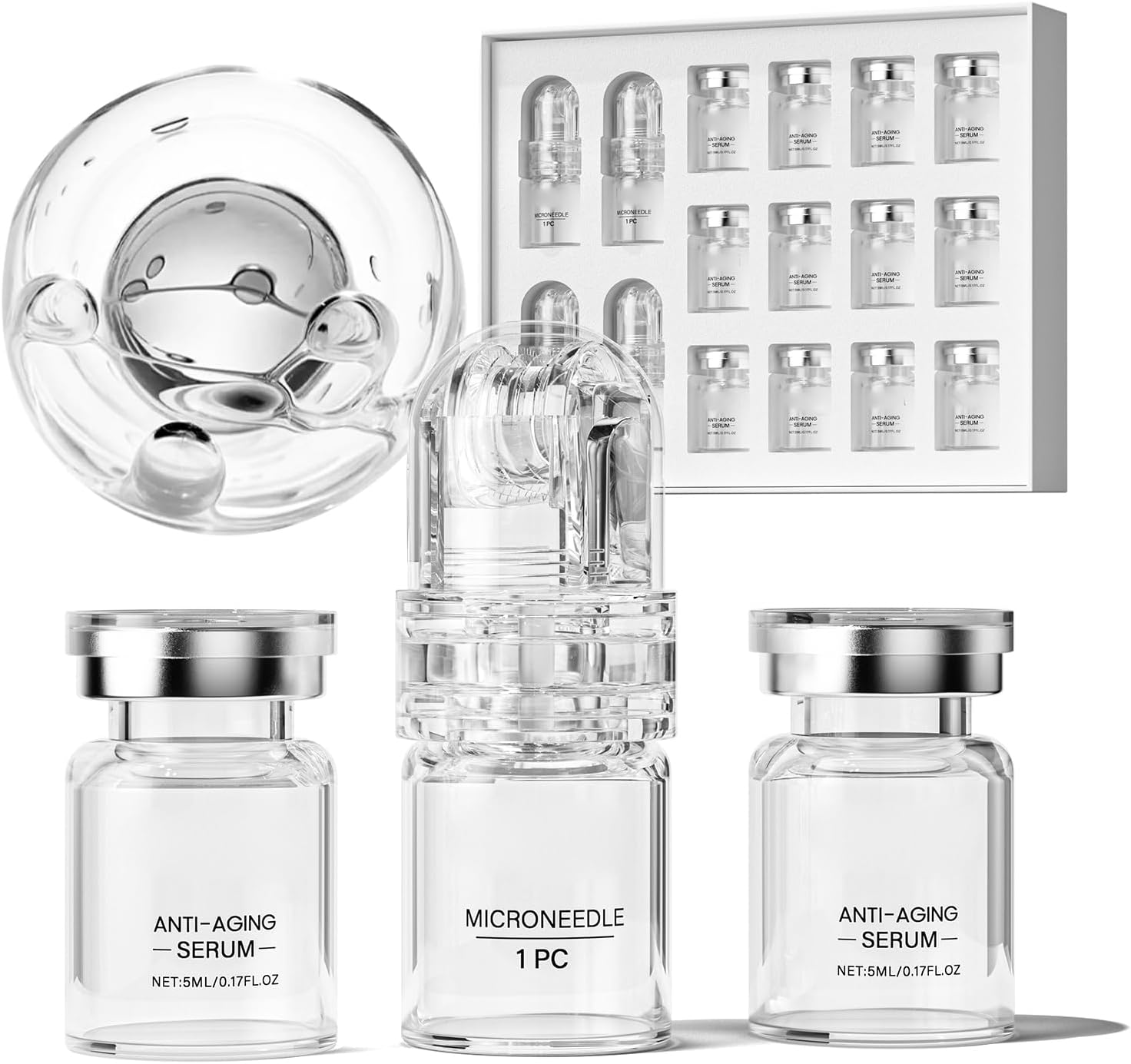 Micro Infusion System for Face& Lips，0.25mm 24k Gold Cosmetic Facial Stamp,Face Moisturizing Serum Smooth Skin Facial Serum,4X Infusion Application, 12x Serums