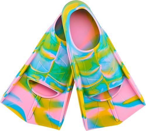 Miniatura 9 de Aletas de natación para niños, aletas cortas para jóvenes, aletas de entrenamiento de natación para natación de regazo, para niños y niñas