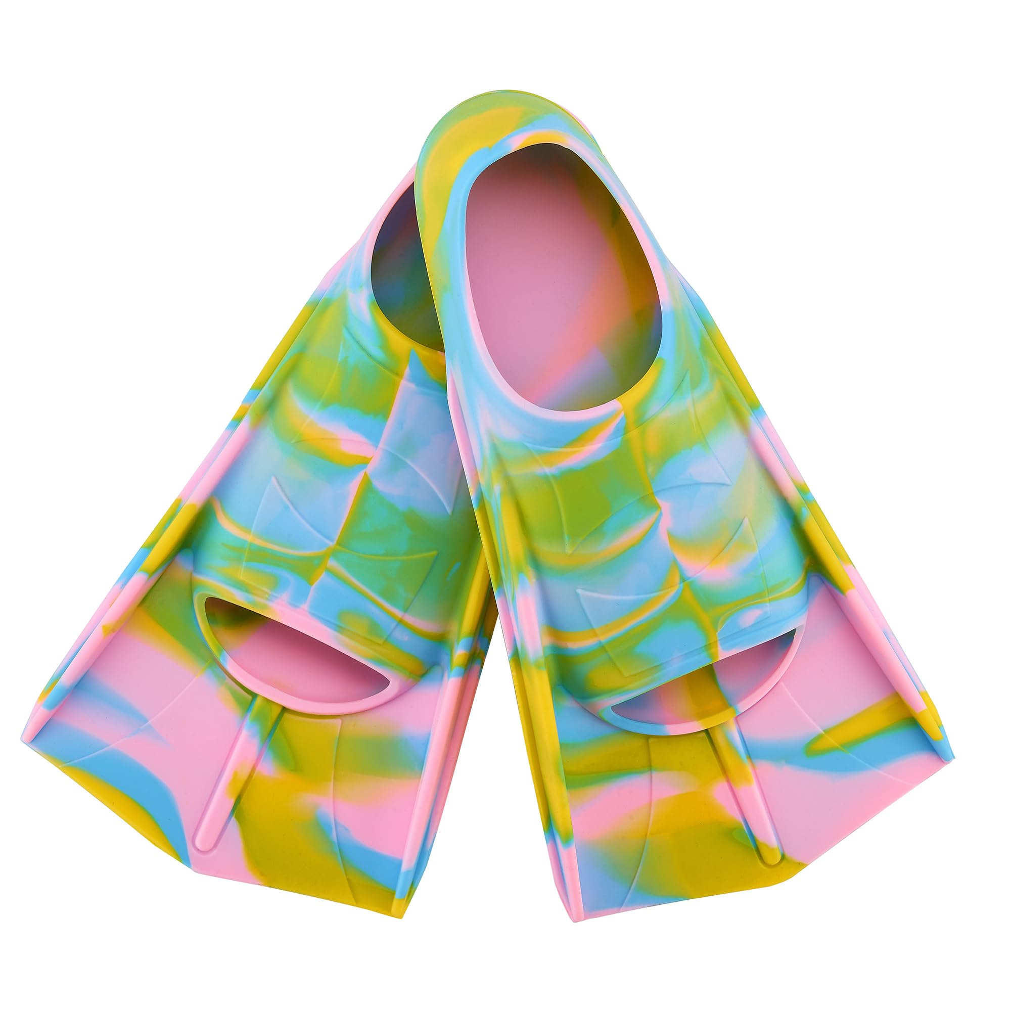 Kids Short Swim Fins, Lap Training Flippers for Pool Youth Beginners