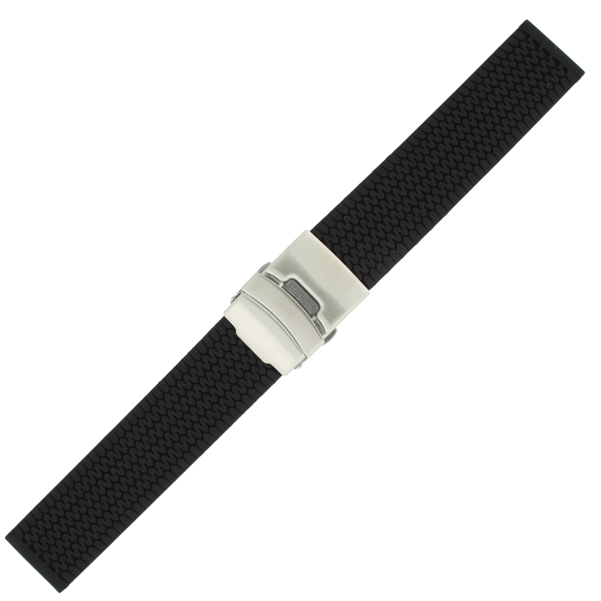 Silicone Rubber Watchband Stainless Steel Deployment Buckle Adjustable 20 Millimeter (B00KSKVJSO) Amazon Price History, Amazon Price Tracker