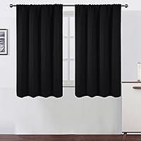 Vista 113 de LEMOMO Cortinas opacas de 42 x 84 pulgadas, juego de 2 paneles de cortinas con aislamiento térmico para oscurecer la habitación, cortinas