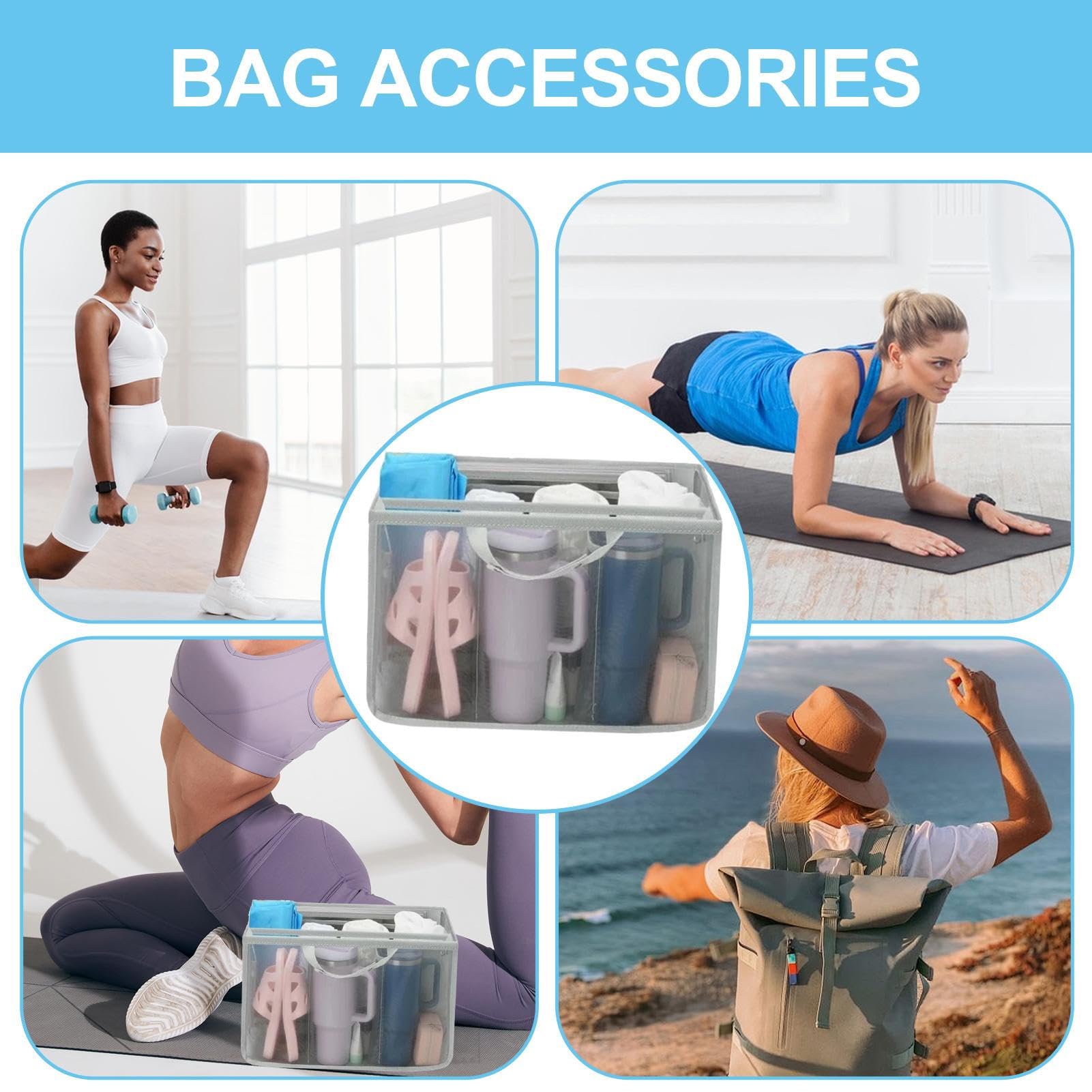 Organizzatore Per Borsa Spiaggia, Fodera Borsa Piscina, Inserto Divisorio Capiente Portatile per Palestra Viaggio Spiaggia Escursionismo Picnic Shopping