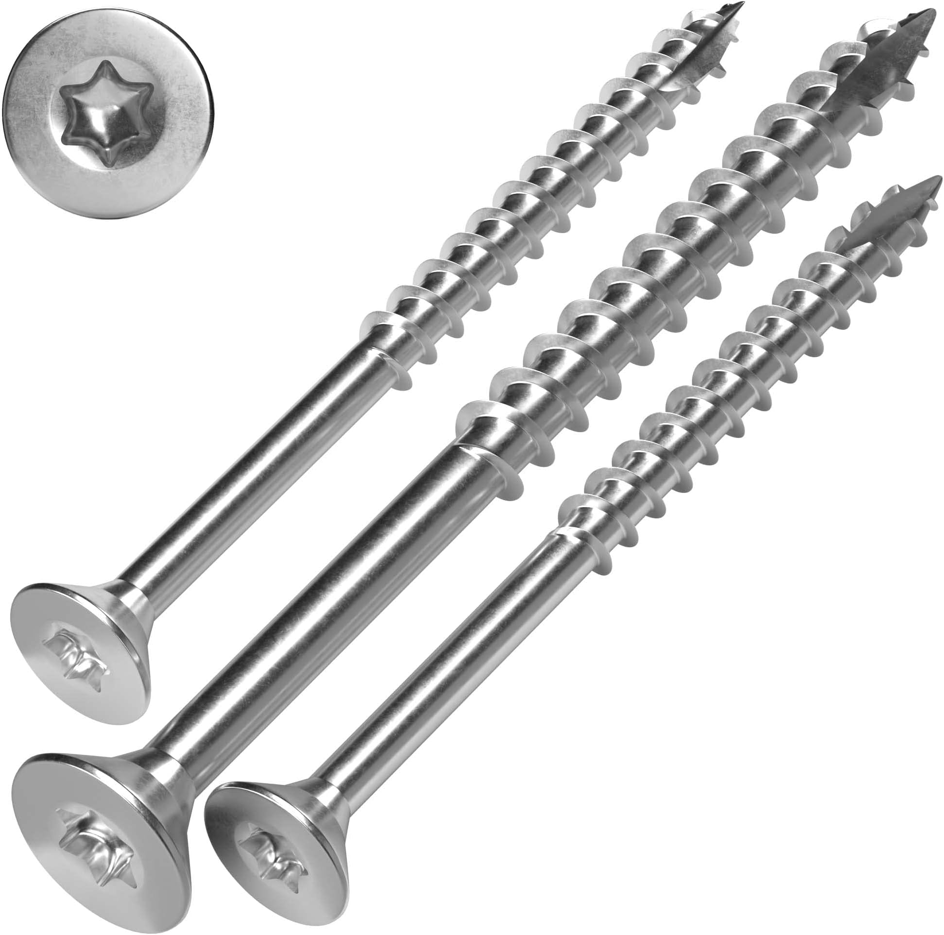 Terrassenbauschrauben 5,0x70 Edelstahl - 100 Stück TX25 Cut-Spitze