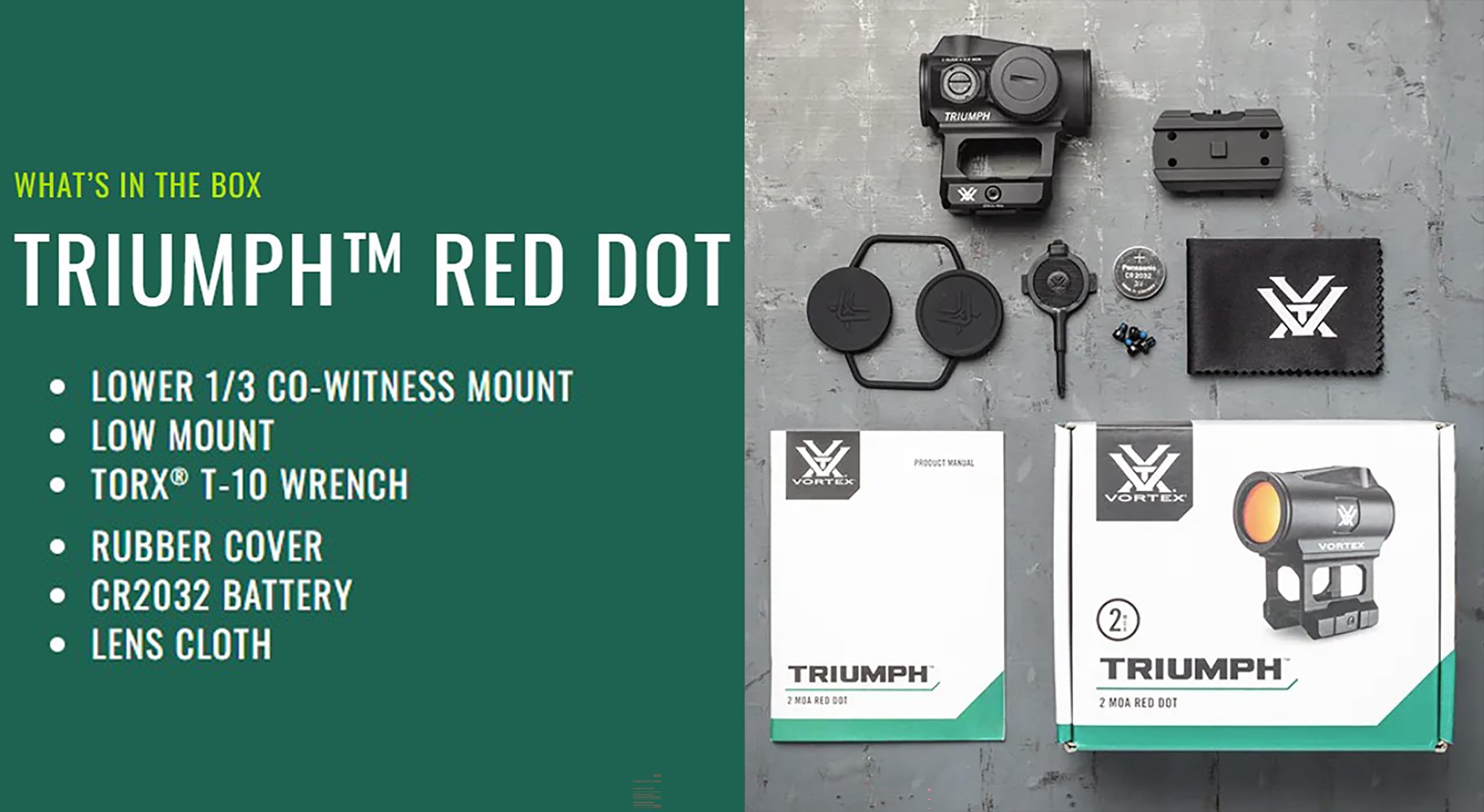 Amazon.com: Vortex Triumph 2 MOA - Mira de punto rojo | Activación